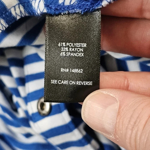 Torrid 2X Blue White Striped Maxi Dress Nautical Button Front Jersey Coastal Y2K - Picture 5 of 7